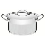 Caçarola Tramontina Professional Funda Em Aço Inox Fundo Triplo Com Tampa Plana Detalhe Satinado 28 Cm 8,4 L - 62624/280