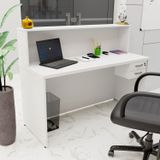 Balcão Atendimento Recepção Consultório 1400x600 Com Gaveteiro Netmobil - Branco