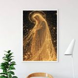 Quadro Nossa Senhora Manto De Luz Dourado 24x18cm - Vidro