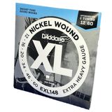 Encordoamento Guitarra 12-60 Exl148 D&#39;addario Nickel Wound