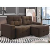 Sofa Retrátil E Reclinável 5 Lugares Noruega 290cm Marrom