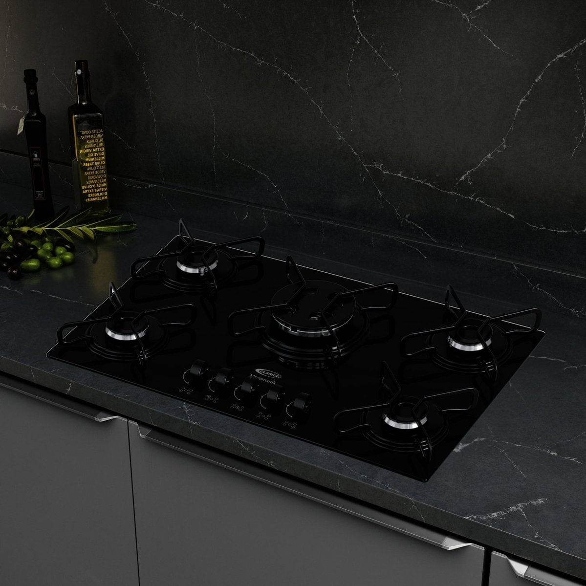 Cooktop 5 Bocas Acendimento Automático Be Preto