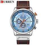 Relógio De Pulso Curren 8291 Masculino Pulseira Couro Quartz