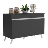 Balcão Cozinha Gabinete Pia 120 Cm 2 Portas Veneza Multimóveis Mp3738 Preto/branco
