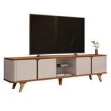 Rack 4 Portas Para Tvs De 60 Polegadas Ripley Cedro Off White