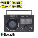 Rádio Portátil Bluetooth Am/fm Retrô Pen Drive Pilha Bivolt Recarregável Le-609