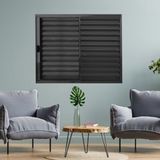 Janela Veneziana De Alumínio 3 Folhas 100 X 120cm Linha Modular Preto