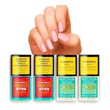 Bases De Unha Top Beauty Concreto Endurecedor + Fermento 4un