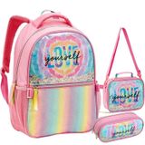 Kit Mochila Infantil Love Youtself Meninas Tam G Escolar