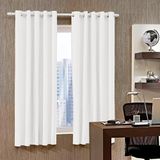 Cortina Sala Corta Luz Pvc Dupla Face 4,2x2,5 Branco / Bege