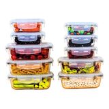 Pote de Vidro, Marmita Hermética, Porta Mantimentos, Kit com 10