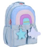 Mochila Infantil Escolar Feminina Up4you Arco-íris Azul 17l