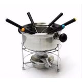 Conjunto De Fondue De Inox 410 Ml Com 10 Peças A Álcool