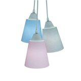 Lustre Pendente Luminária Quarto Bebê Rosa, Azul E Cinza Bivolt