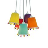 Lustre Pendente Luminária Teto Cacho Pompom Colors Bivolt