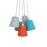 Lustre Pendente Luminária Teto Cachinho Laranja, Azul, Cinza Bivolt