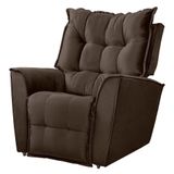 Poltrona Do Papai Reclinável King Veludo Speciale Home Marrom Chocolate