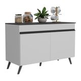 Balcão Cozinha Gabinete Pia 120 Cm 2 Portas Veneza Multimóveis Mp3738 Branco/preto