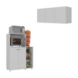 Kit Armário De Cozinha 3 Portas Com Balcão Multiuso-fruteira Multimóveis Mp2235 Branco Branco