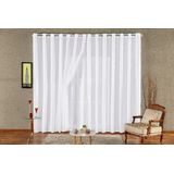 Cortina Quarto Sala Voal Liso Com Forro Branco 3,00x2,20m