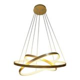 Lustre Led Moderno Pendente Anéis 3 Arco Aro Dourado