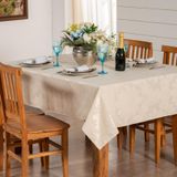 Toalha De Mesa 6 Lugares Jacquard Bege