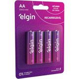 Pilhas Recarregaveis Aa 2500 Mah Elgin Blister Com 4 Unidades