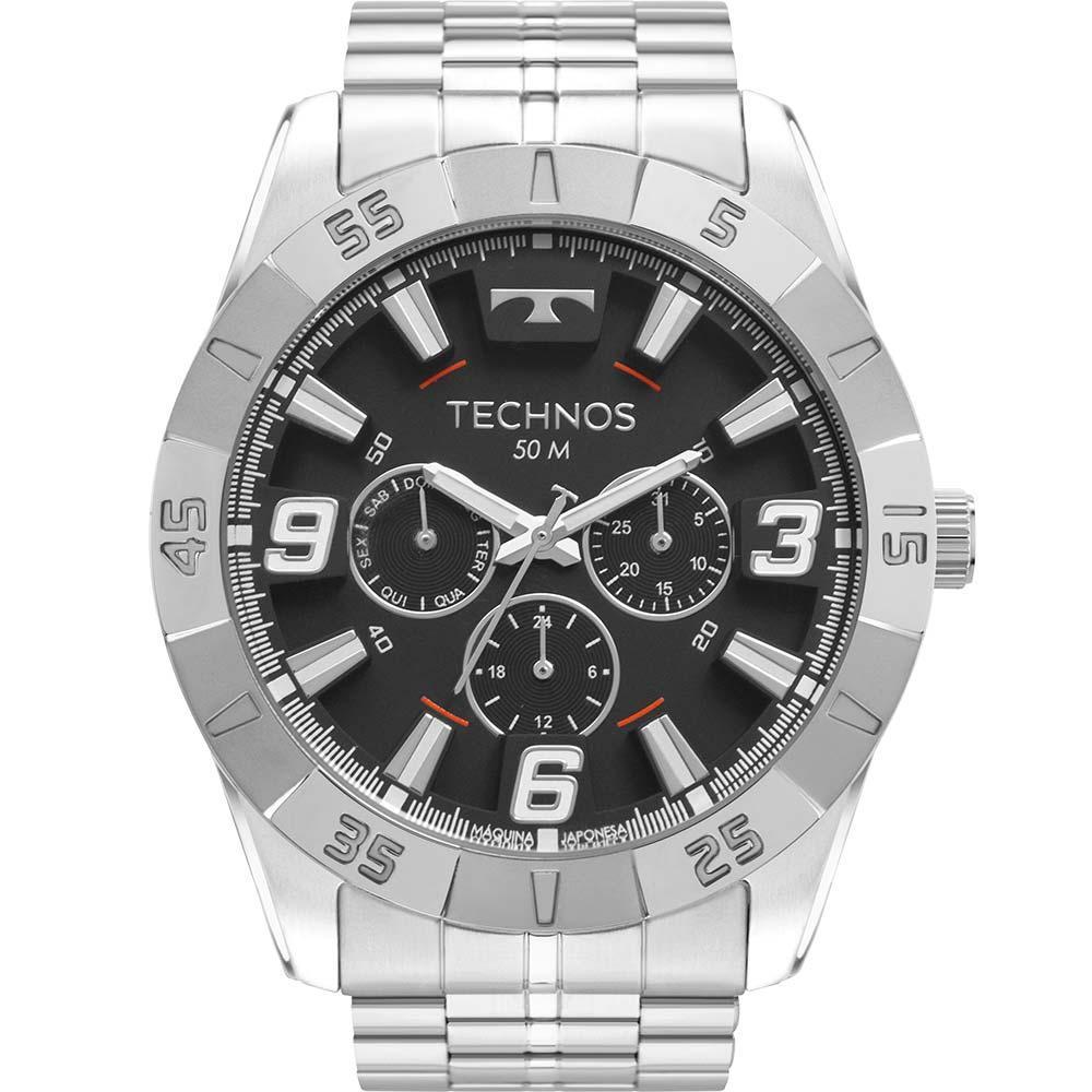 Relogio Technos Masculino Aço Multifunção Racer 6p29alb/1p