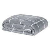 Manta Solteiro Austin Flannel Microfibra 1 Peça - Cinza