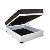 Cama Box Baú Casal Colchão Top Line Molas Bonnel + Box Sintético Branco Santo Box 65x138x188
