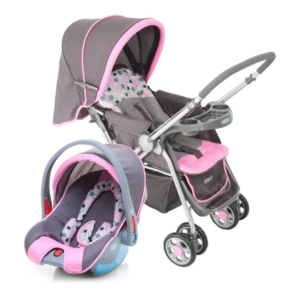 Carrinho De Bebê Travel System Reverse Duo Cosco Kids - Rosa