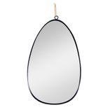 Espelho Decorativo Em Metal Preto Com Alça Corrente Dourado 36 Cm F04 - D&#39;rossi