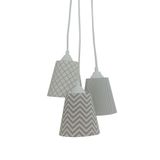 Lustre Pendente Infantil Quarto Tons De Cinza E Branco Bivolt