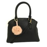 Bolsa de ombro e transversal feminina com pompom