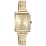 Relógio Technos Feminino Dourado Gl32ai/1d, Pulseira Aço Inox, Strass, Resistente 50m