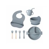 Introdução Alimentar Pratos Talheres Infantil Silicone 8pçs