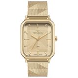 Relogio Technos Feminino Dourado Retangular Quadrado Aço