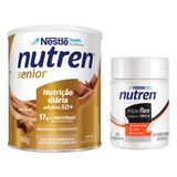 Kit Nutren Senior Chocolate 740g E Nutren Mov Flex Colágeno Tipo Ii 30 Cápsulas