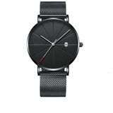 Relógio Masculino Classic Black Quartzo Pulseira Malha Aço