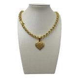 Cordão Feminino 8mm + Pingente Banhado A Ouro 18k Português