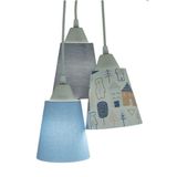 Lustre Pendente Luminária Quarto Bebê Nórdico Tons De Azul Bivolt