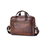 Maleta Portfolio De Couro Bullcaptain Gwb044 Para 14 Polegadas N