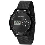 Relógio Lince Masculino Preto Digital Analogico Man4722l