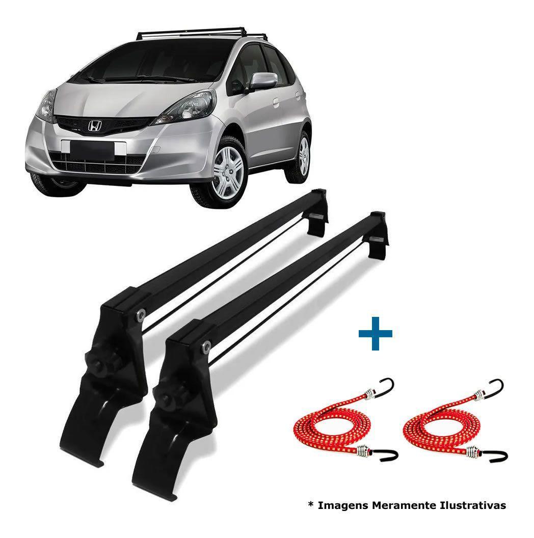 Rack Teto Bagageiro + 2 Elasticos Honda Fit Ano 03/14