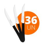 36 Facas De Churrasco Leme Aço Inox Preto Fpbag - Tramontina