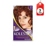 Kit C-03 Koleston Tinta 674 Chocolate Acobreado