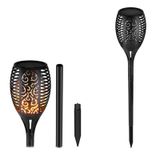 Lanterna Solar Flame, Grande, Plástico Preto De 78 Cm De Altura