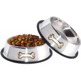 Dog Bowl 32 Tigelas De Aço Inoxidável Oz Com Base De Borracha Anti-skid Para Comida Ou Prato Perfeito Para Cachorro Gato E Gatinho (2 Pacote