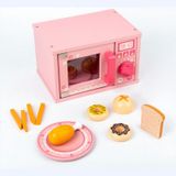 Forno De Microondas De Brinquedo Didactic Wood Pink Para Crianças De 3 Anos Ou Mais