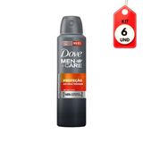 Kit C/06 Dove Proteção Antibacteriana Desodorante Aerosol Masculino 89g